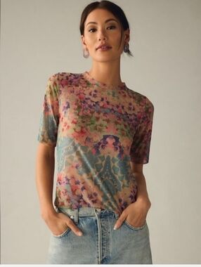 Anthropologie Porridge Mesh Top